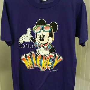 1980s Mickey Mouse Florida Shirt Velva Sheen